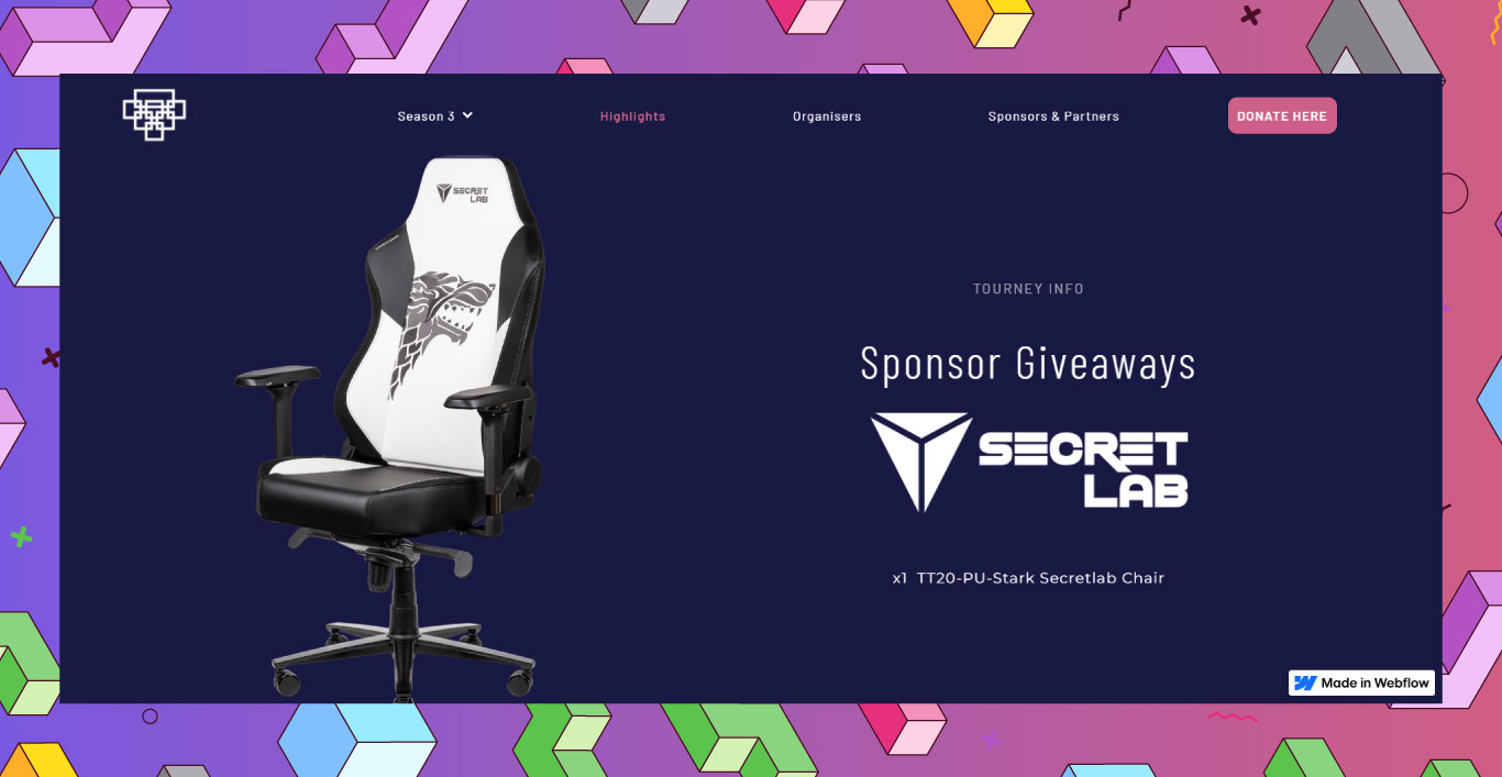 Website Development for Tetralympic: tournament page screen 4